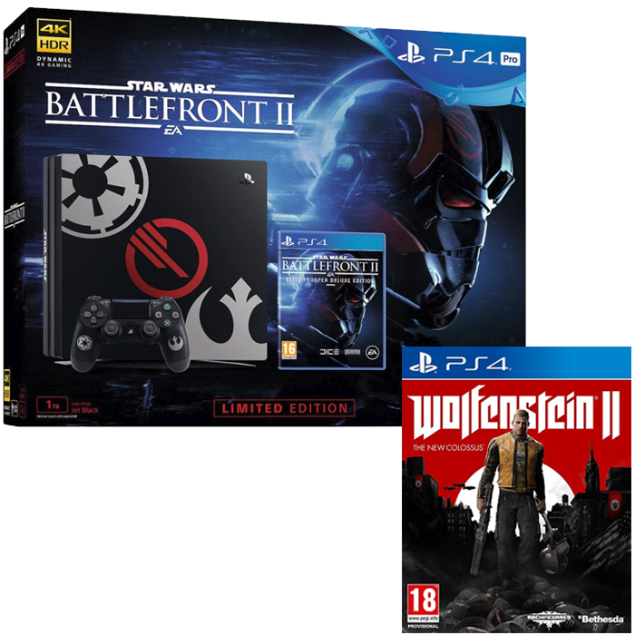 PS4 Pro édition limitée Star Wars Battlefront 2 + Wolfenstein 2 copie