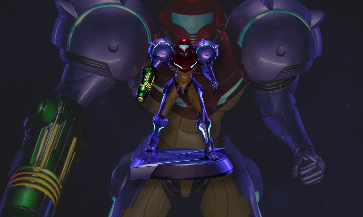 visuel slider figurine metroid samus gravity suit collector light up