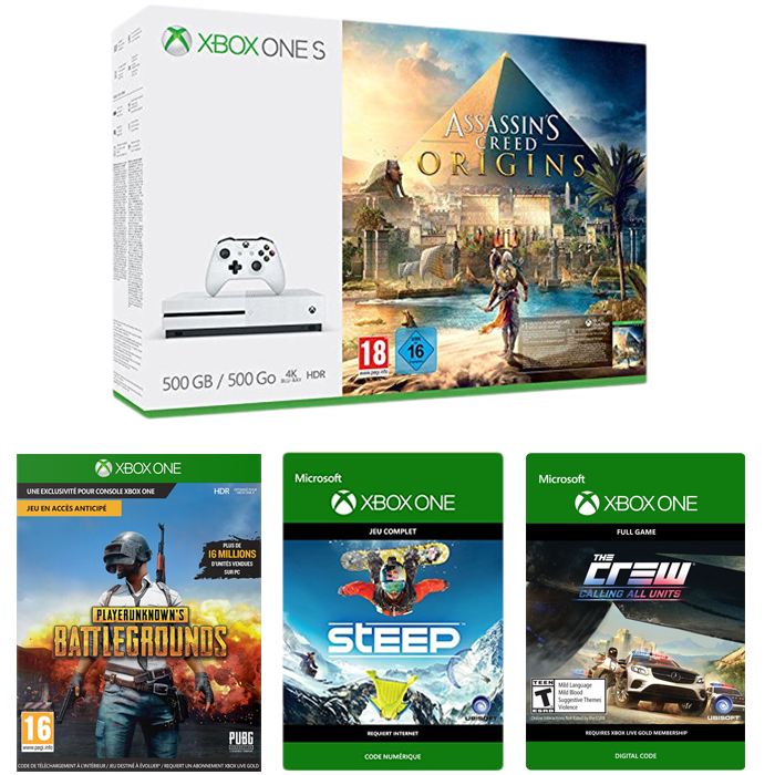 xbox one s assasin's creed crew pubg steep