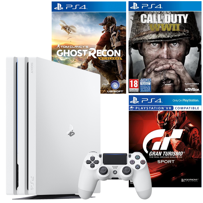 ps4 pro blanche cod ww2 gt sport ghost recon wildlands