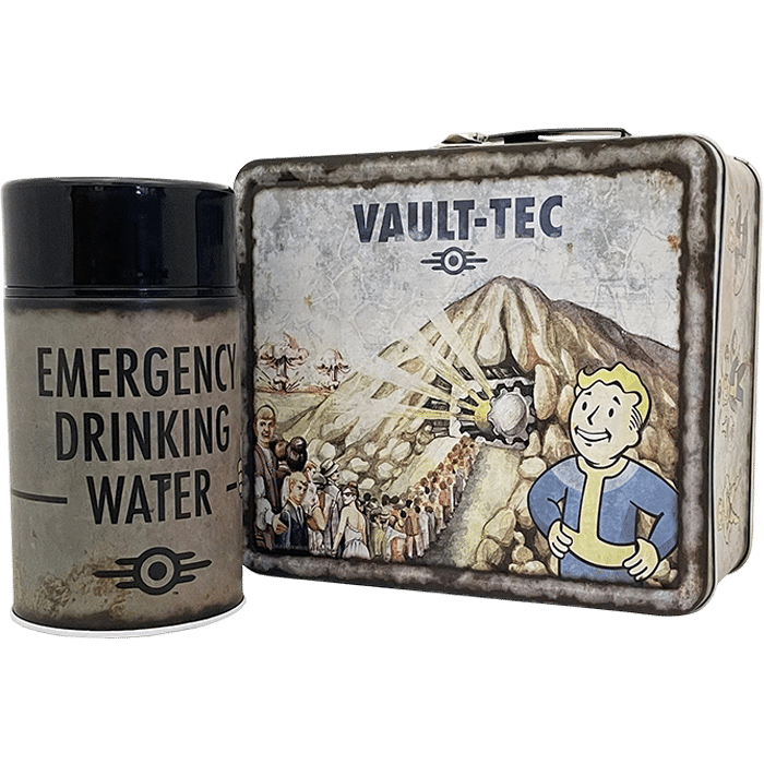 fallout weathered vault tec lunchbox et gourde visuel produit