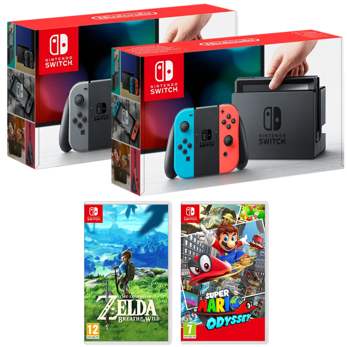 CONSOLE NINTENDO SWITCH + THE LEGEND OF ZELDA- BREATH OF THE WILD + SUPER MARIO ODYSSEY