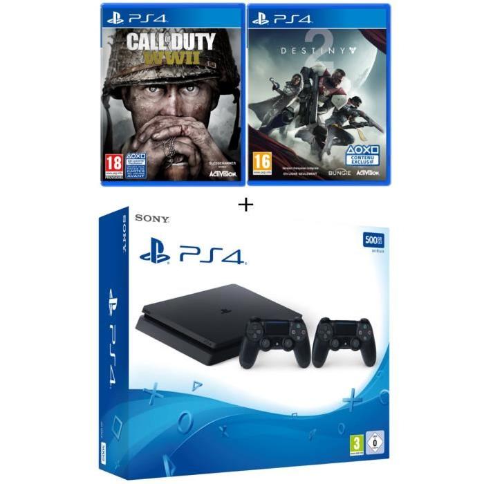 ps4 slim 500 go 2 manettes 2 jeux