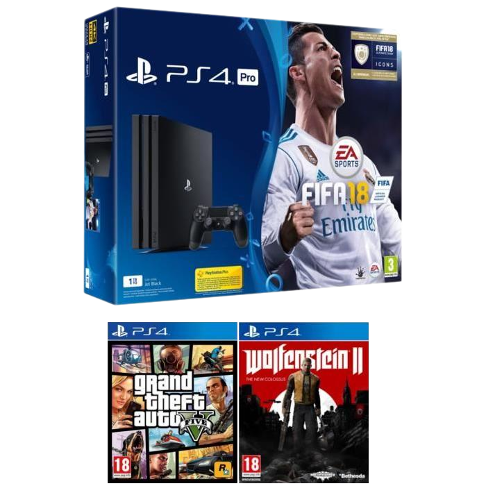 ps4 pro fifa 18 wolfenstein 2 gta 5