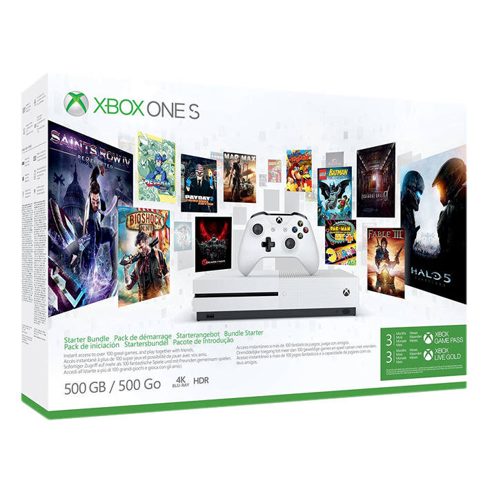 Xbox One S 500 Go + 3 mois de Game Pass + 3 mois de Xbox Live Gold
