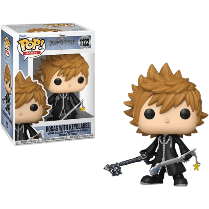 funko pop kingdom hearts roxas avec keyblades visuel produit