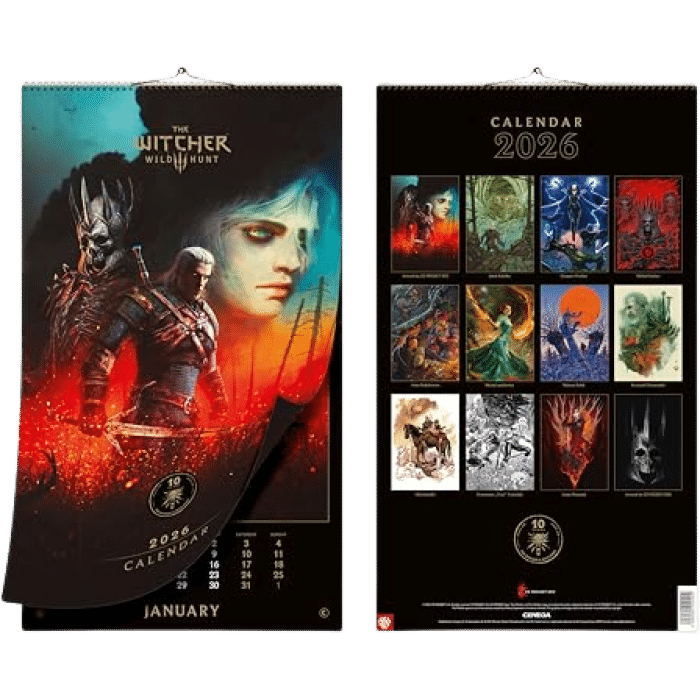 calendrier 2026 the witcher 3 wild hunt visuel produit