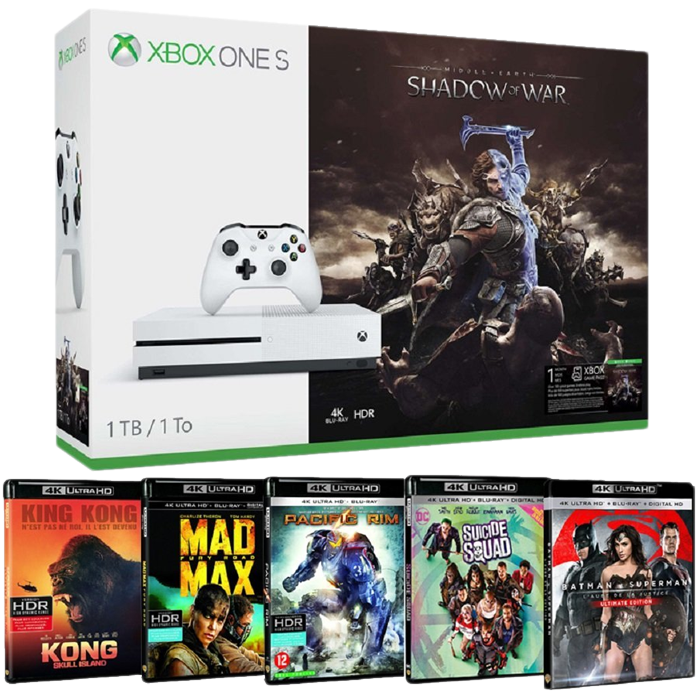 pack xbox one S 4K shadow of war