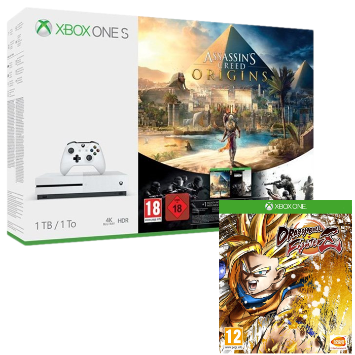 pack xbox one s db fighterz r6 siege assassin's creed origins