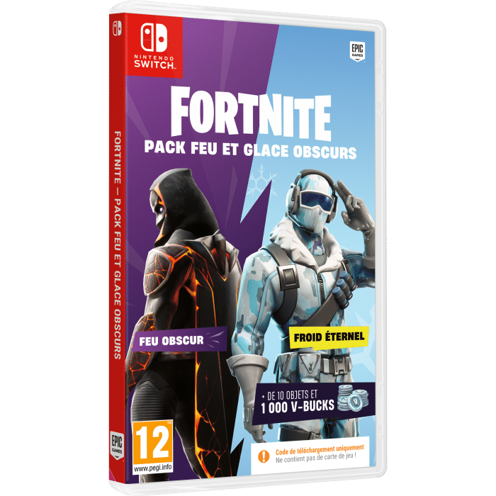 fortnite pack feu et glace obscurs sur switch visuel produit